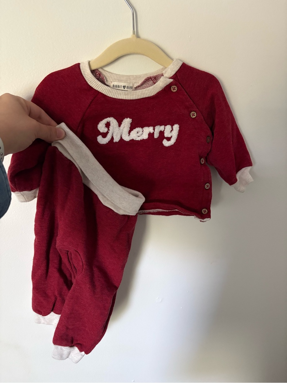 Kids Red 'Merry' Holiday Sweatshirt & Pant Set